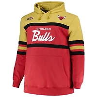 Sweat à capuche pour homme Mitchell & Ness Red Chicago Bulls Big Tall Hardwood Classics Head Coach