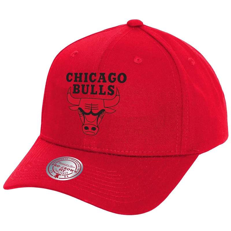 Casquette Snapback Rouge Feu Rouge Pro Crown des Chicago Bulls Mitchell & Ness pour hommes