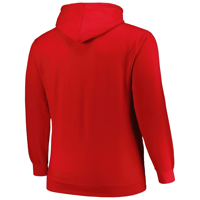 Men's Mitchell & Ness Red Chicago Bulls Hardwood Classics Big Tall Pullover Hoodie