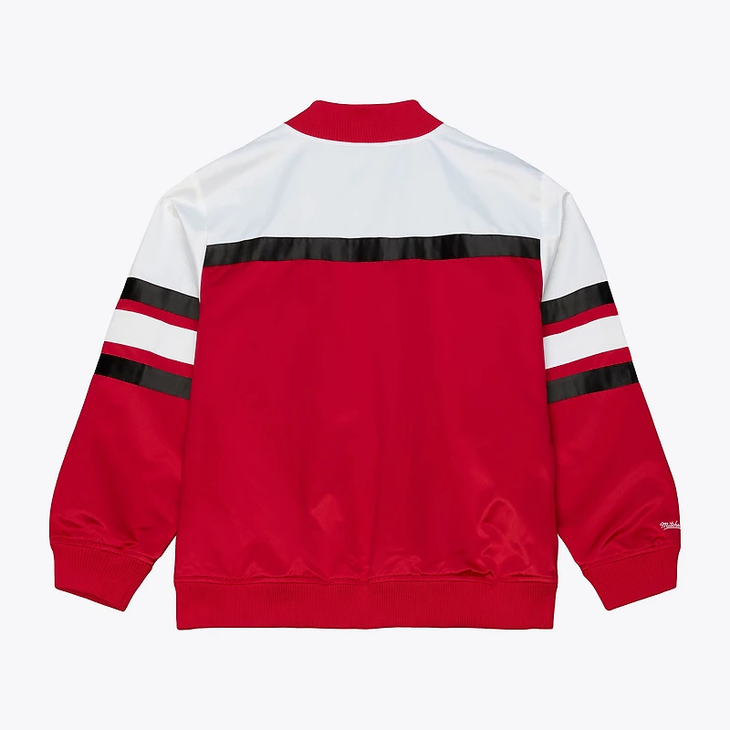 Men's Mitchell & Ness Red Chicago Bulls Hardwood Classics Head Coach Lightweight Satin Full-Snap Jacket