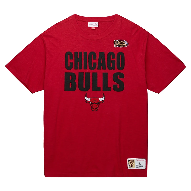 T-shirt flammé légendaire Mitchell & Ness Chicago Bulls Hardwood Classics rouge pour hommes