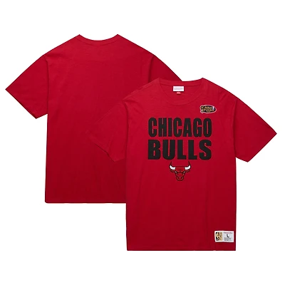 T-shirt flammé légendaire Mitchell & Ness Chicago Bulls Hardwood Classics rouge pour hommes