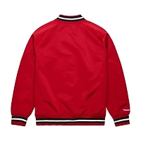 Veste rouge Mitchell & Ness Chicago Bulls Hardwood Classics Throwback Wordmark Raglan Full-Snap pour hommes