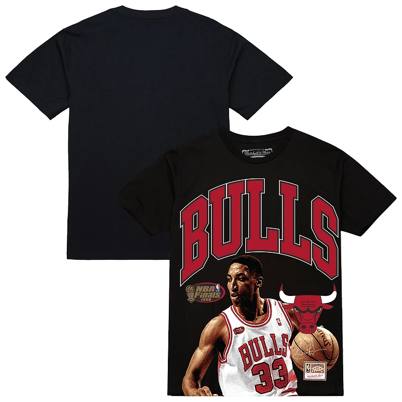 T-shirt Mitchell & Ness Scottie Pippen noir pour homme, Chicago Bulls, Hardwood Classics, Player Arch