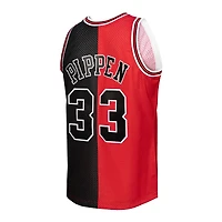 Homme Mitchell & Ness Scottie Pippen rouge/noir Chicago Bulls Big Tall Hardwood Classics 1997/98 Split Swingman Jersey