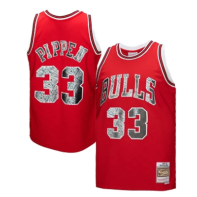 Men's Mitchell & Ness Scottie Pippen Red Chicago Bulls 1997/98 Hardwood Classics 75th Anniversary Diamond Swingman - Jersey