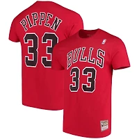 Men's Mitchell & Ness Scottie Pippen Red Chicago Bulls Hardwood Classics Name Number Player T-Shirt