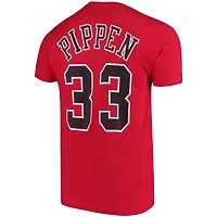 Men's Mitchell & Ness Scottie Pippen Red Chicago Bulls Hardwood Classics Name Number Player T-Shirt