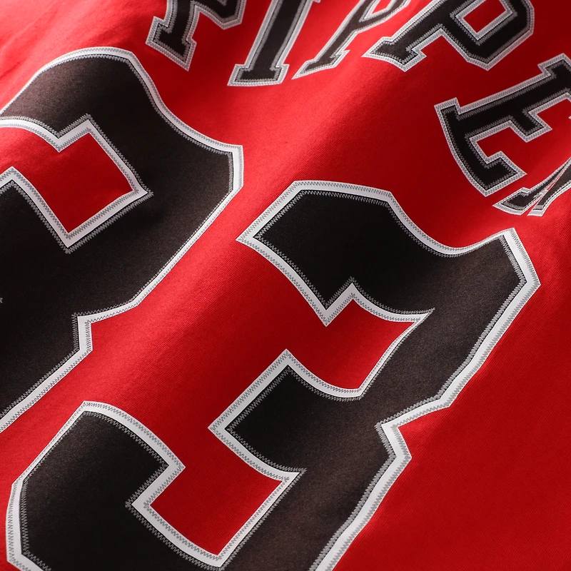 Men's Mitchell & Ness Scottie Pippen Red Chicago Bulls Hardwood Classics Name Number Player T-Shirt