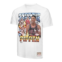 T-shirt commémoratif Mitchell & Ness Scottie Pippen blanc des Chicago Bulls Hardwood Classics pour homme