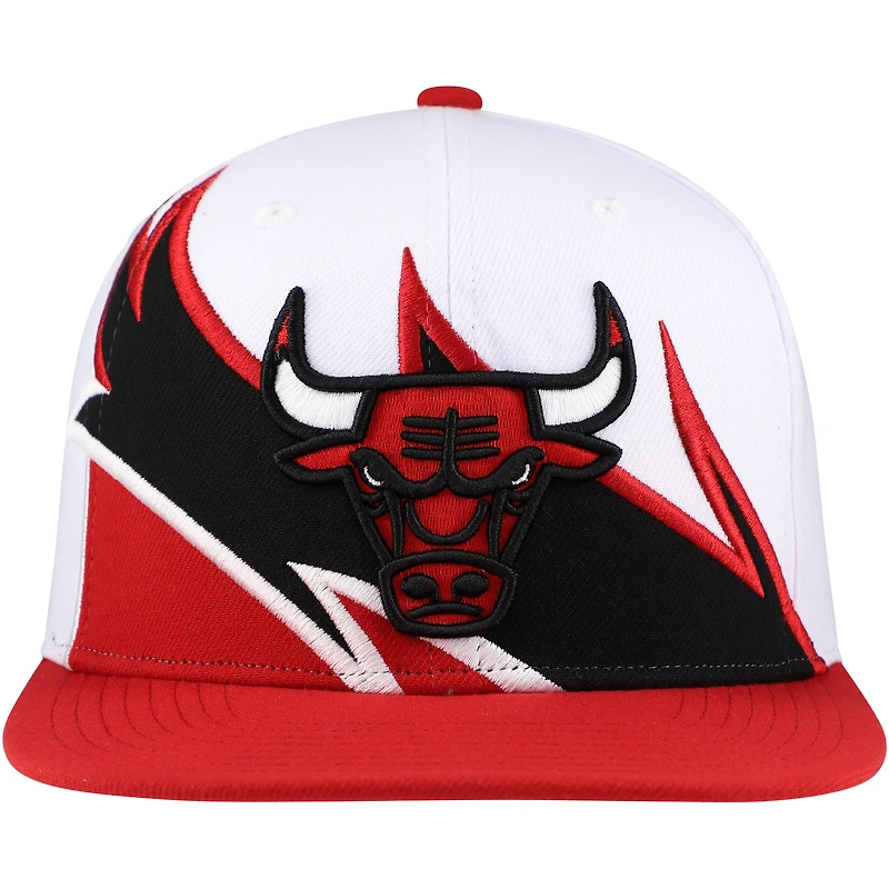 Casquette Snapback Mitchell & Ness Chicago Bulls Waverunner blanc/rouge pour hommes