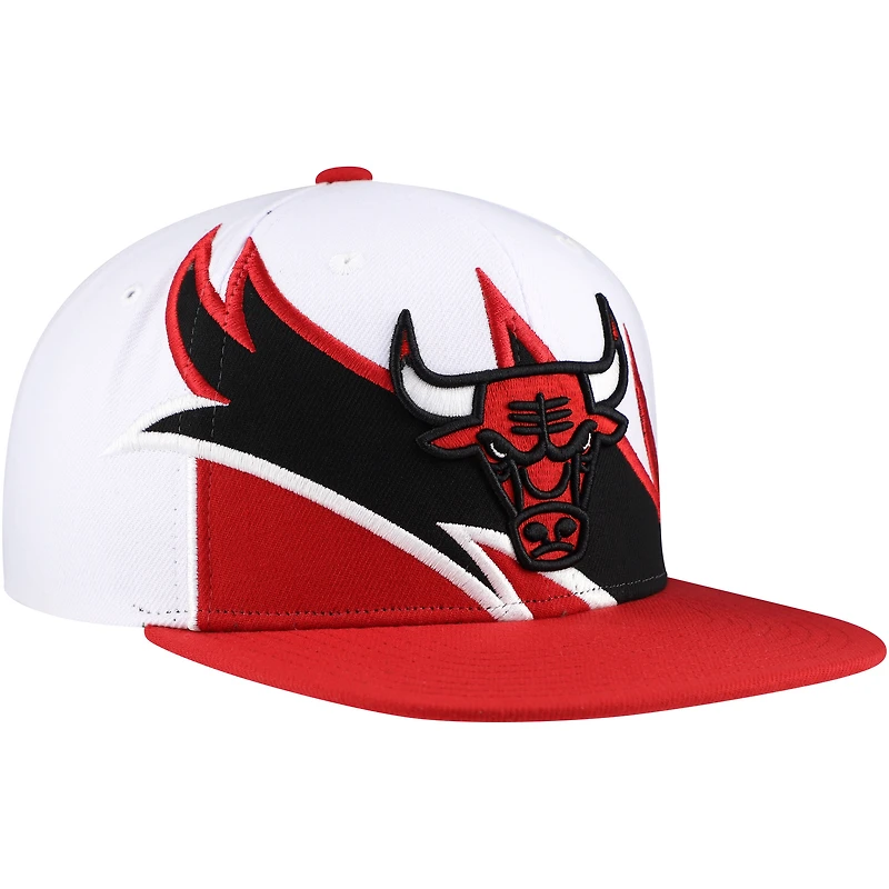 Casquette Snapback Mitchell & Ness Chicago Bulls Waverunner blanc/rouge pour hommes
