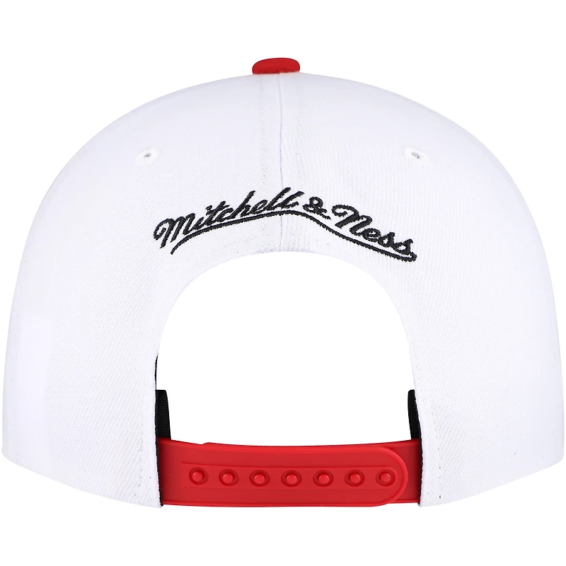 Casquette Snapback Mitchell & Ness Chicago Bulls Waverunner blanc/rouge pour hommes