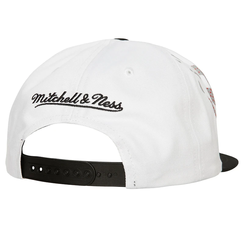 Casquette Snapback Chicago Bulls Hot Fire blanche Mitchell & Ness pour homme