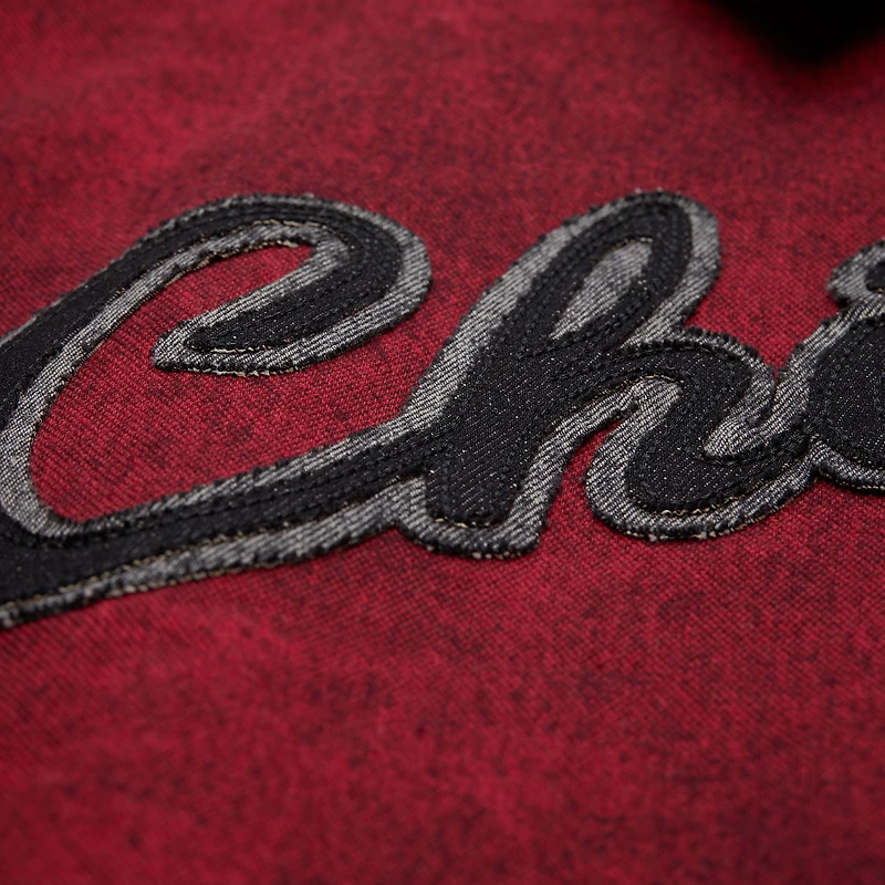 Chemise boutonnée Mitchell & Ness x Purple Brand pour homme, motif Chicago Bulls rouge