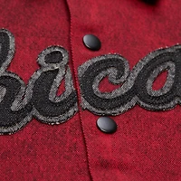 Chemise boutonnée Mitchell & Ness x Purple Brand pour homme, motif Chicago Bulls rouge