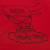 Chemise boutonnée Mitchell & Ness x Purple Brand pour homme, motif Chicago Bulls rouge