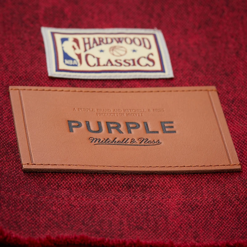 Chemise boutonnée Mitchell & Ness x Purple Brand pour homme, motif Chicago Bulls rouge