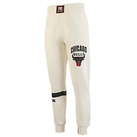 Pantalon de jogging qualité supérieure NBA x Two Hype pour homme, couleur crème, collection Culture & Hoops des Chicago Bulls