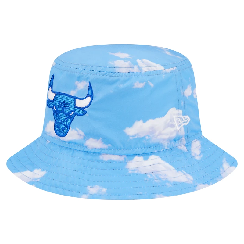 Bob réversible New Era noir/bleu clair Chicago Bulls Summer Sun and Storm pour homme