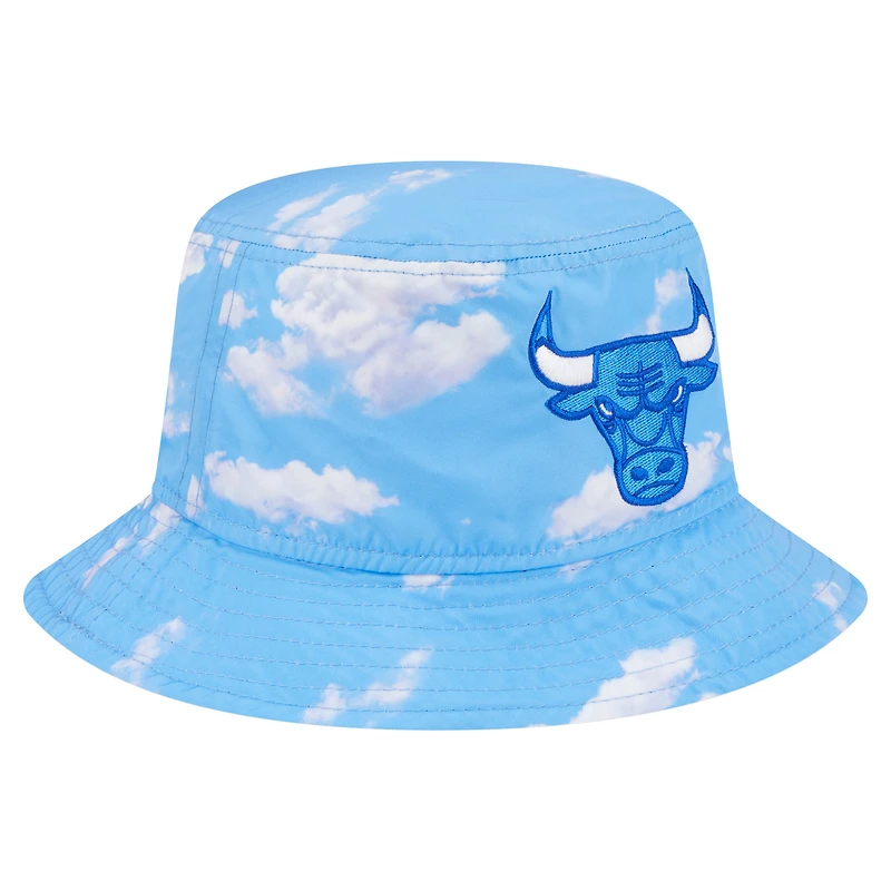 Men's New Era Black/Light Blue Chicago Bulls Summer Sun and Storm Reversible Bucket Hat