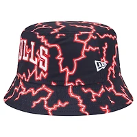 Men's New Era Black/Light Blue Chicago Bulls Summer Sun and Storm Reversible Bucket Hat