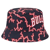 Men's New Era Black/Light Blue Chicago Bulls Summer Sun and Storm Reversible Bucket Hat