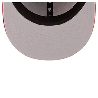 Casquette ajustée New Era 59FIFTY pour homme, noire et rouge, Chicago Bulls, style années 80, motif girouette.