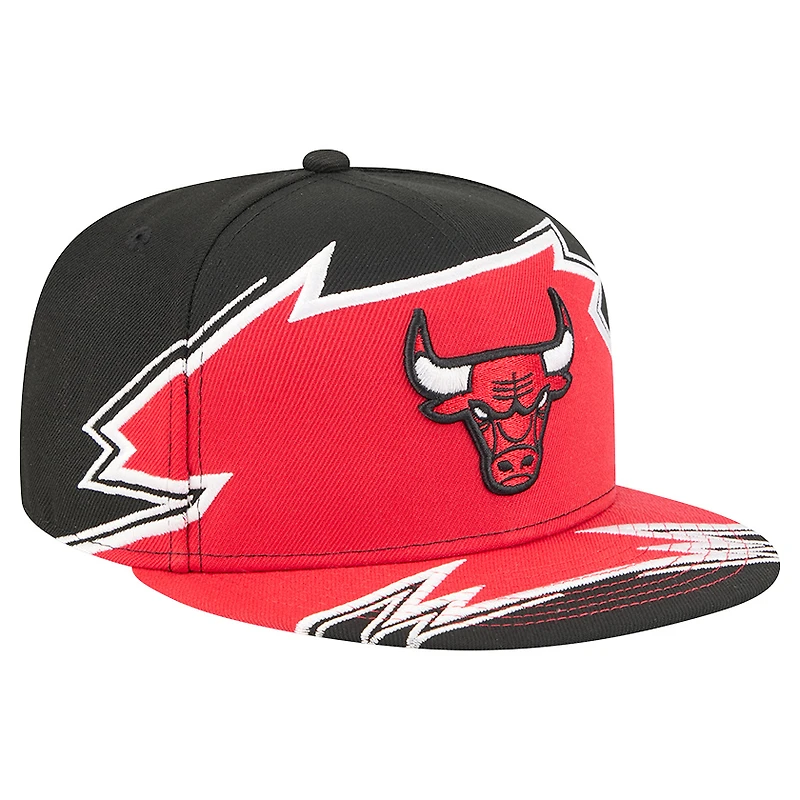 Casquette ajustée New Era Chicago Bulls Break 59FIFTY noire/rouge pour homme