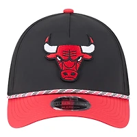 Men's New Era  Black/Red Chicago Bulls Rope Two-Tone M-Crown A-Frame 39THIRTY Flex Hat