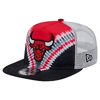 Casquette de golf à visière rabattable Chicago Bulls noire/rouge New Era pour homme