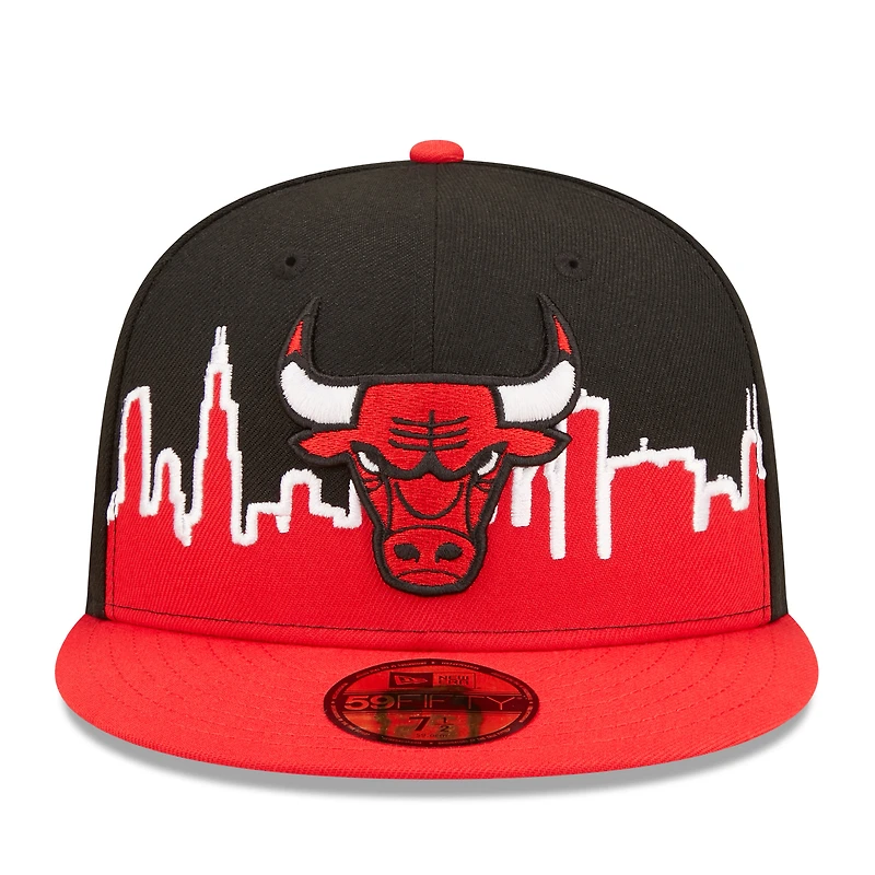 Casquette ajustée 59FIFTY Tip Off des Chicago Bulls New Era pour homme - Noir/rouge