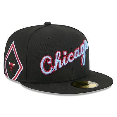 Casquette ajustée New Era Chicago Bulls City Edition 2025/26 pour homme, noire