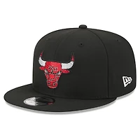 Casquette snapback New Era noire Chicago Bulls 2026 NBA Draft Crystal 9FIFTY pour homme