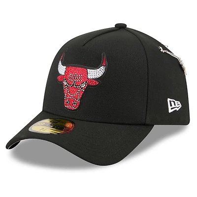 Men's New Era Black Chicago Bulls 2026 NBA Draft On-Stage Crystal A-Frame 59FORTY Fitted Hat