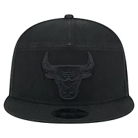 Casquette New Era noire à panneau fendu Chicago Bulls Adventure Canvas 9FIFTY Snapback pour homme