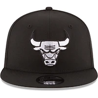 Casquette ajustable Snapback 9FIFTY avec logo noir et blanc des Chicago Bulls New Era pour homme