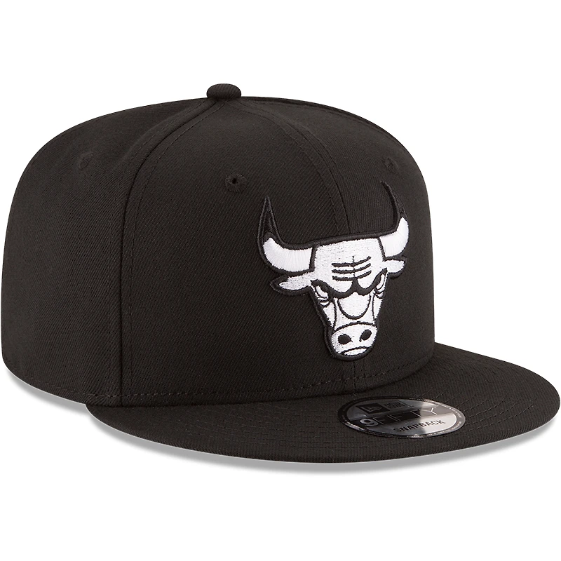 Casquette ajustable Snapback 9FIFTY avec logo noir et blanc des Chicago Bulls New Era pour homme