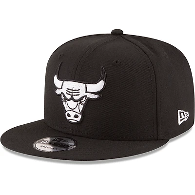 Casquette New Era 9FIFTY ajustable à logo Chicago Bulls noir et blanc pour homme