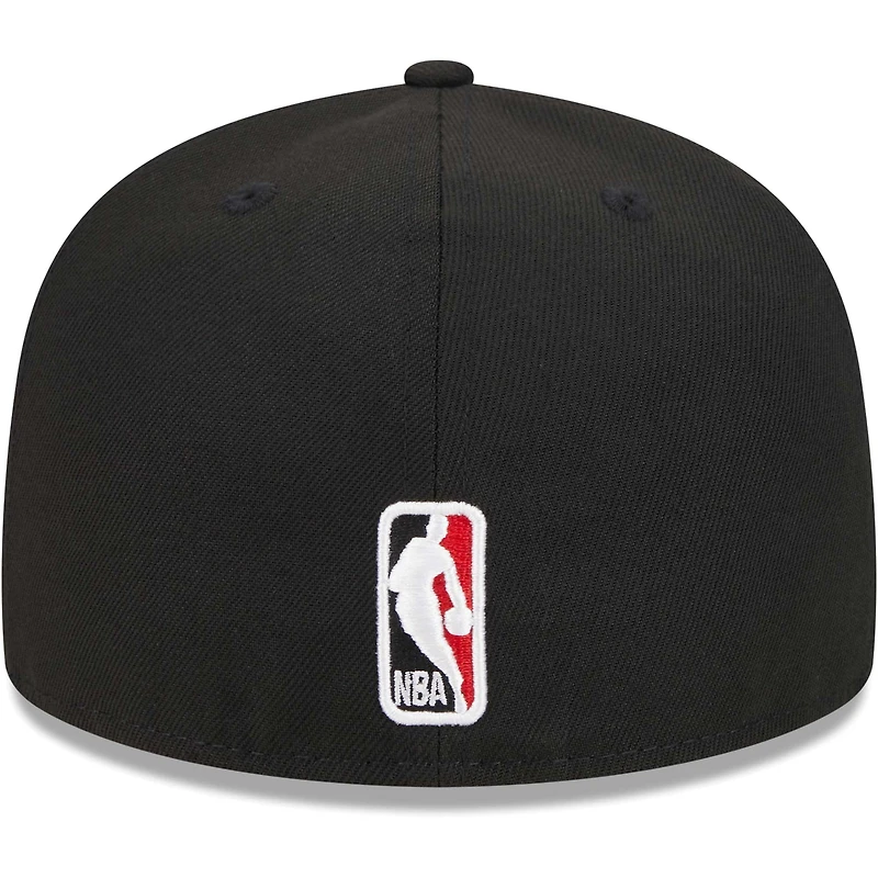 Men's New Era Black Chicago Bulls Checkerboard UV 59FIFTY Fitted Hat