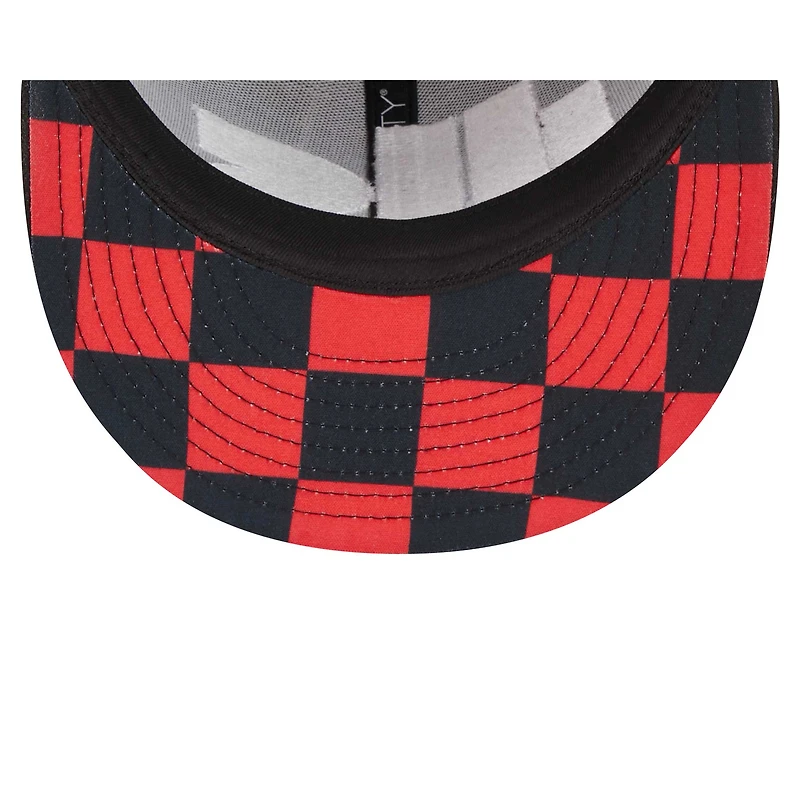 Men's New Era Black Chicago Bulls Checkerboard UV 59FIFTY Fitted Hat
