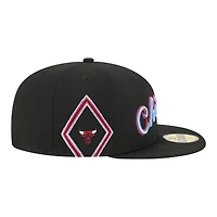 Men's New Era  Black Chicago Bulls City Edition 59FIFTY Fitted Hat
