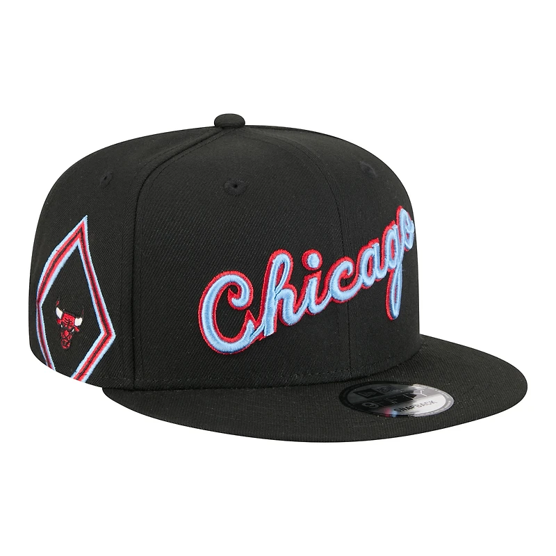 Men's New Era Black Chicago Bulls City Edition 9FIFTY Snapback Hat