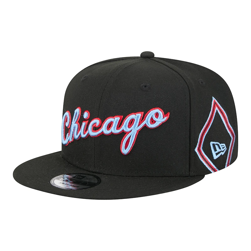 Men's New Era Black Chicago Bulls City Edition 9FIFTY Snapback Hat