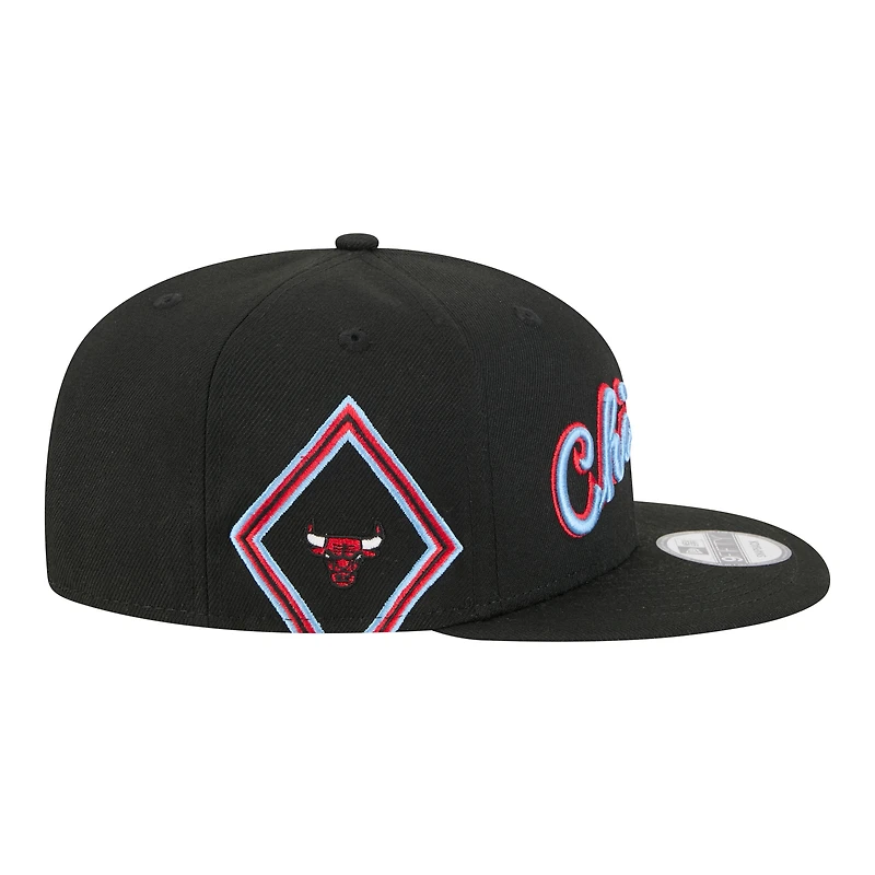 Casquette snapback New Era 9FIFTY City Edition Chicago Bulls noire pour homme