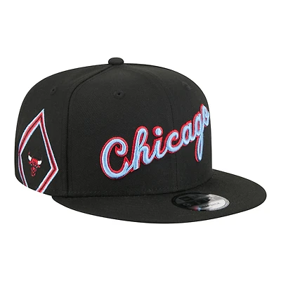 Men's New Era  Black Chicago Bulls City Edition 9FIFTY Snapback Hat