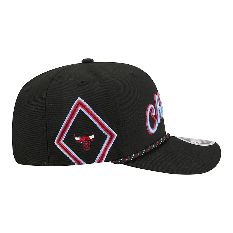 Casquette New Era noire Chicago Bulls City Edition 9SEVENTY pour homme