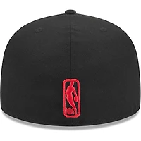 Men's New Era Black Chicago Bulls Coral Reef Visor 59FIFTY Fitted Hat