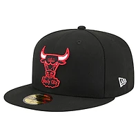 Men's New Era  Black Chicago Bulls Core Logo 59FIFTY Fitted Hat