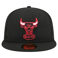 Men's New Era  Black Chicago Bulls Core Logo 59FIFTY Fitted Hat